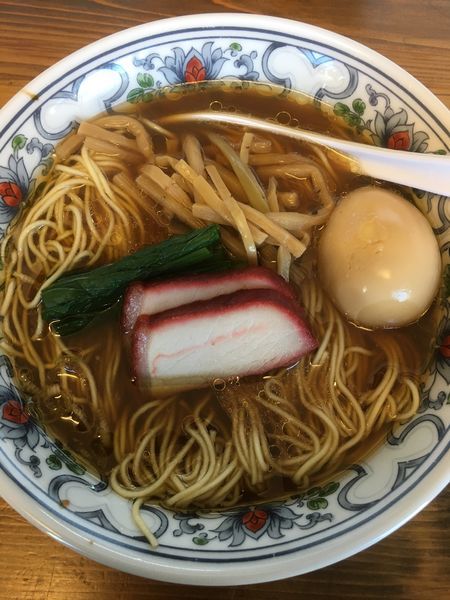 「貝そば味玉 (濃口)」@まるえ食堂の写真