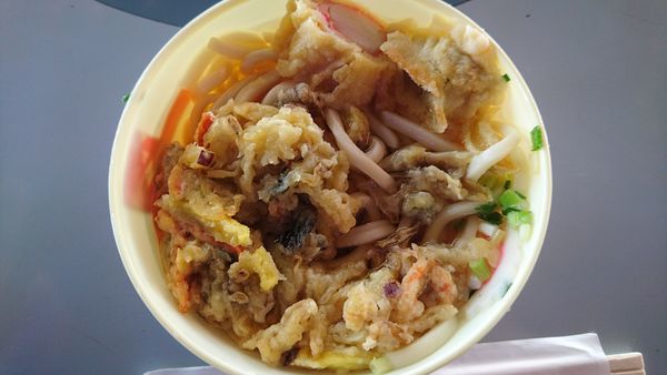「天ぷらうどん（300円）」@オートレストラン 鉄剣タローの写真