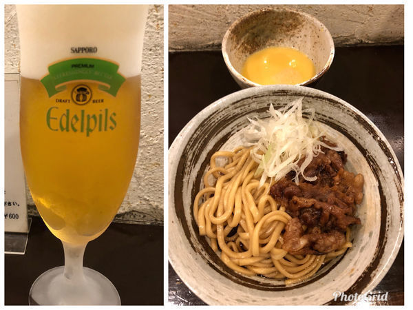 「限定 スキヤキつけ麺 (¥850) w/エーデルピルス」@づゅる麺 池田の写真