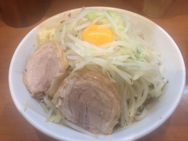 「小ラーメン+汁無し・ヤサイニンニク（740＋100円）」@ラーメンBoo Boo太郎。の写真