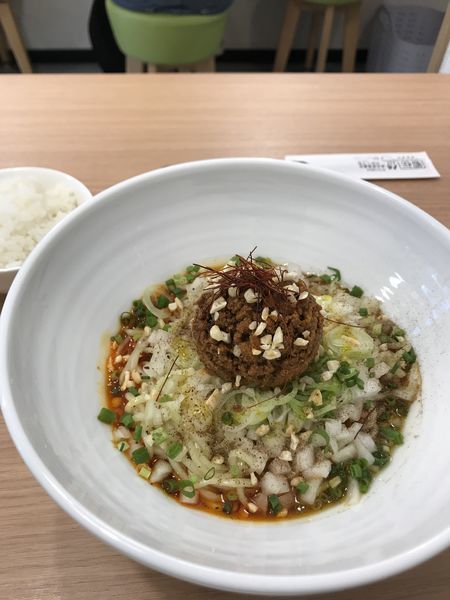 「汁無担々麺＋小ライス（サービス）」@麺屋蜀伝の写真