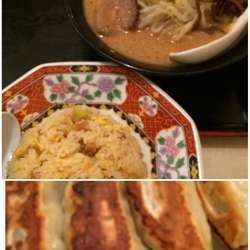 とんこつらぁ麺+半炒飯&焼き餃子(4個)セット