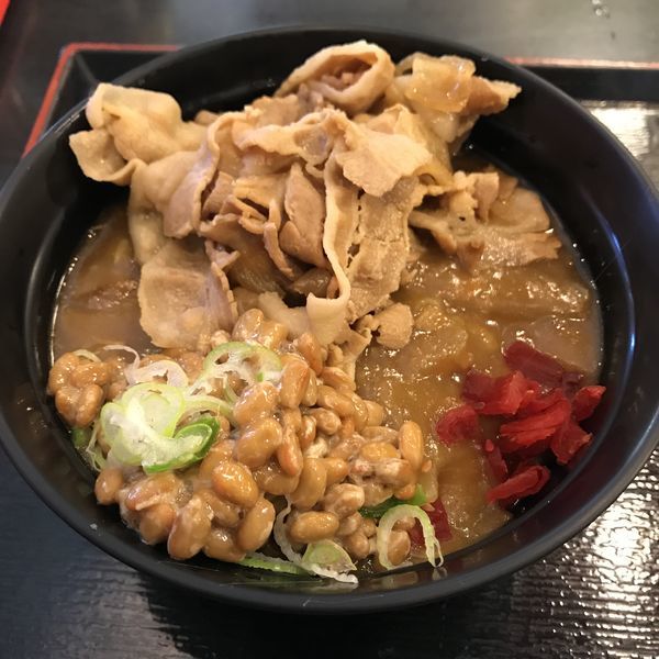 「【店舗限定】当店限定メニュー（￥450）＋納豆（クーポン）」@ゆで太郎 芝浦二丁目店の写真