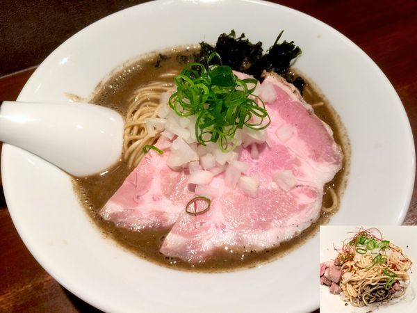 「【黒板メニュー】濃厚煮干そば（850円）+替玉（200円）」@中華蕎麦 志の写真