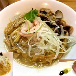 念仏鯛と涸沼蜆そば（800円）＋鴨肉（250円）＋α