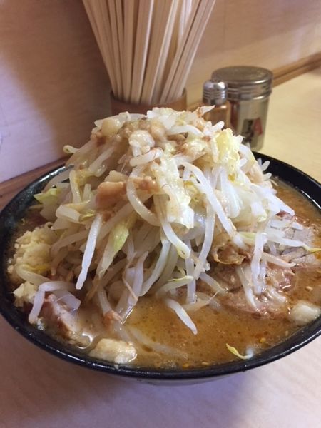 「みそラーメン　800円　「ニンニク」「アブラ」」@ラーメン二郎 京成大久保店の写真
