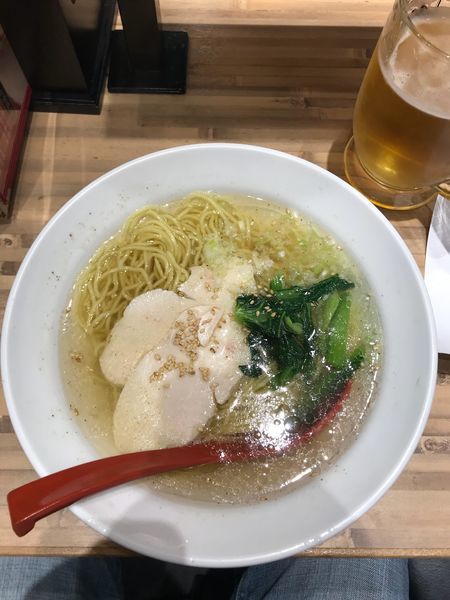 「ラーメン(塩) 鶏唐揚げセット 1,130円」@東京餃子楼 京橋店の写真