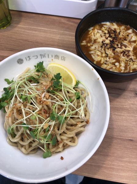 「焦がしチーズのカレーつけそば 並220g 850円」@はつがい商店の写真