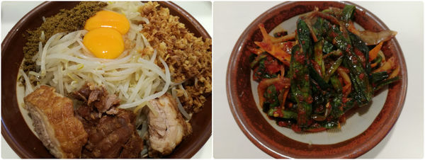 「汁なしそば（大）＋麺マシ（150g）＋ニラキムチ」@ハイパーファットンの写真