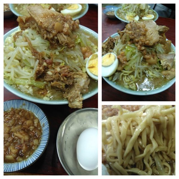 「富士丸ラーメン（野菜、ニンニク）＋大盛り＋生卵」@ラーメン富士丸 神谷本店の写真