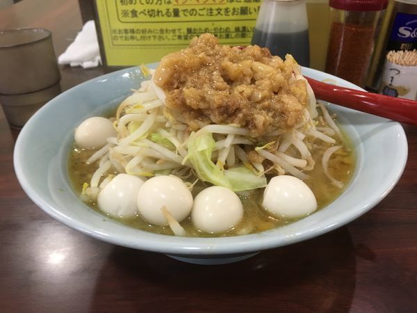 「ミニラーメン+ウズラ/¥750+150」@立川マシマシ SSRの写真