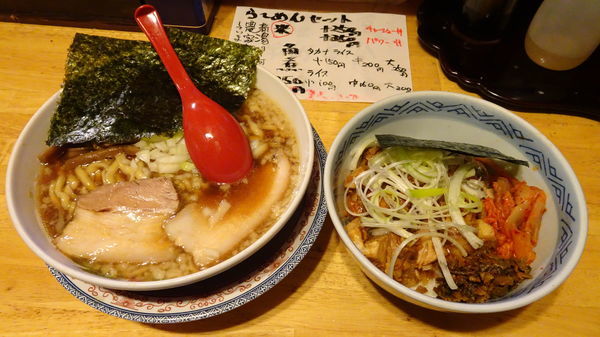 「燕三条らーめん 並（780円）＋パワー丼 小（350円）」@パワー軒の写真