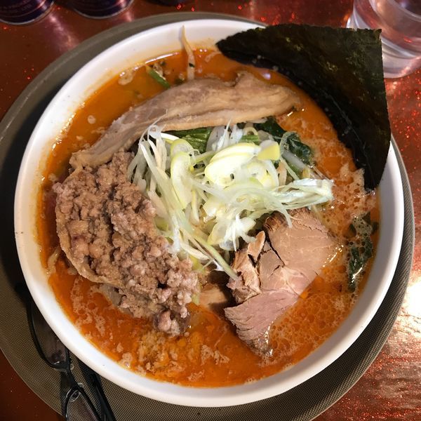 「味噌悪魔ラーメン こってり」@一条流がんこラーメン系 拉麺居酒屋 AKAMARUの写真
