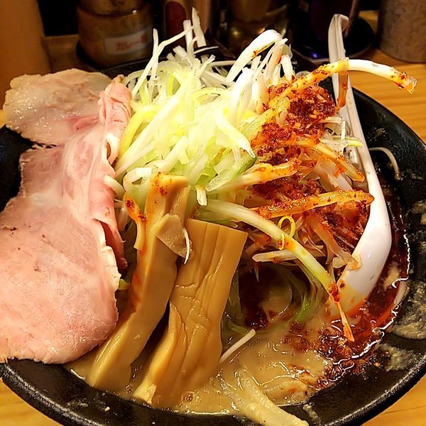 「みそらーめん（ラー油増し）＋ねぎ増し」@miso style となみの写真