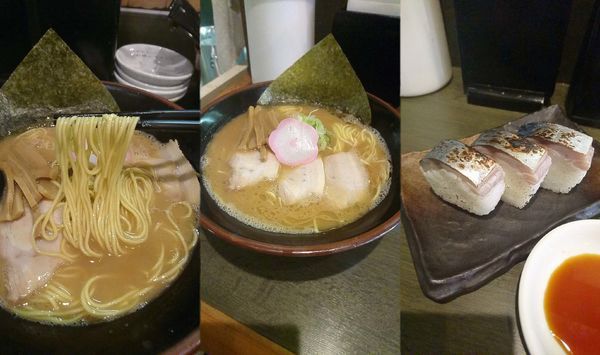 「『中華蕎麦(好み全部普通)+鯖の押し寿司(炙り)』」@上州濃厚中華蕎麦 はたお商店 下小出本店の写真