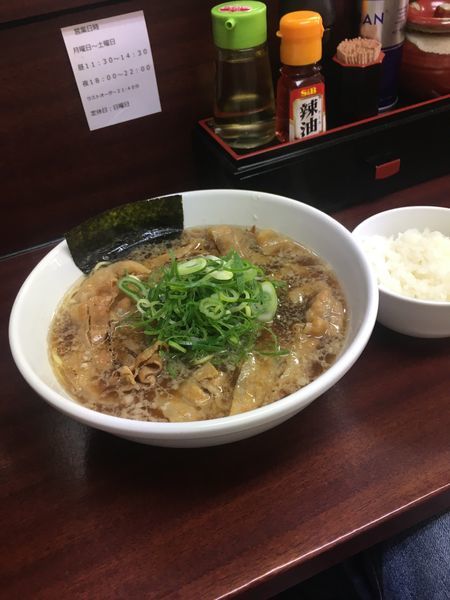 「肉そば ライス付き 850円」@麺屋 民のかまどの写真
