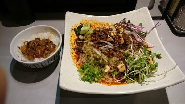 「汁なし担々麺＋お昼のミニご飯」@中華蕎麦 瑞山（ZUIZAN）の写真