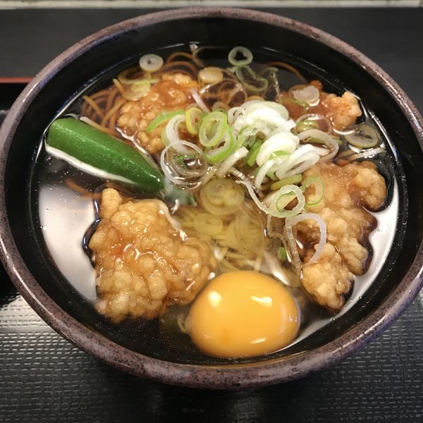 「【店舗限定】当店限定メニュー（￥450）＋生玉子（クーポン）」@ゆで太郎 宮益坂店の写真