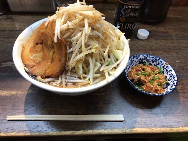 「雷そば大（濃厚）ヤサイニンニク ホルモン」@雷 北松戸本店の写真