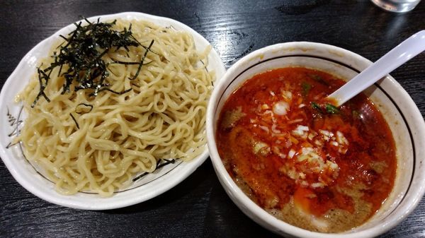 「坦坦つけ麺　激辛　大盛り350ｇ（900円）」@桃天花の写真