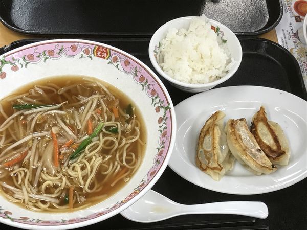 「もやしそば+餃子3個 ¥530 ライス小¥150 + 税」@餃子の王将 戸越銀座店の写真