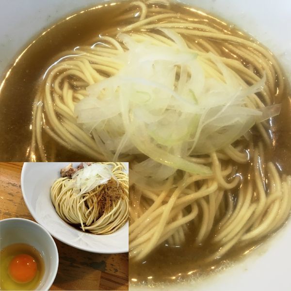 「塩ソバ（かけ）＋和え玉（醤油）＋生玉子」@煮干中華ソバ イチカワの写真