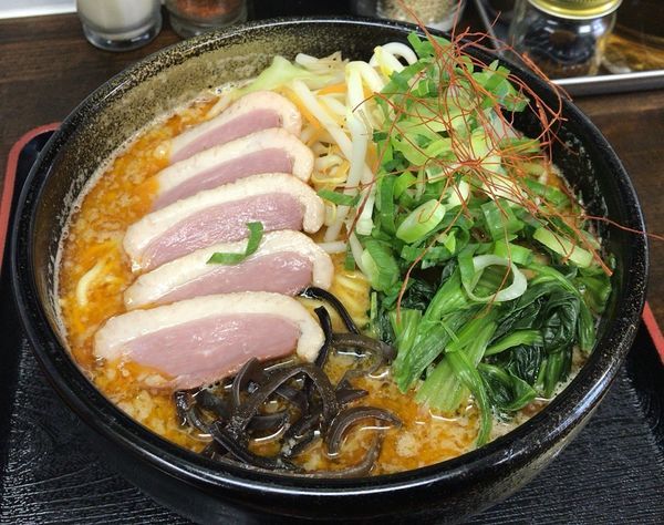 「海老味噌タンメン～鴨肉のせ～(限定)800円」@麺場 新 ARATAの写真
