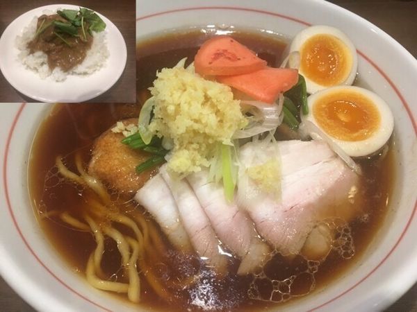 「【限定】八咫烏式生姜醤油ラーメン1000円」@八咫烏の写真