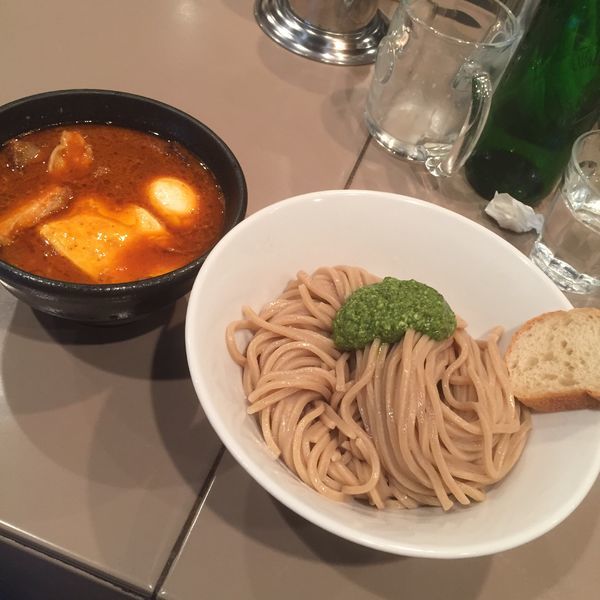 「海老トマトつけ麺全部入り+モッツァレラチーズ」@つけ麺 五ノ神製作所の写真