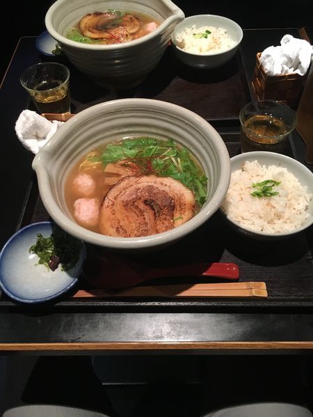 「銀笹白醤油ラーメン＋半鯛飯」@麺処 銀笹の写真