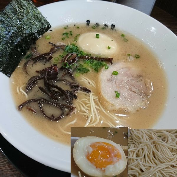 「らーめん700　味玉100　替玉120」@博多長浜らーめん 楓神の写真