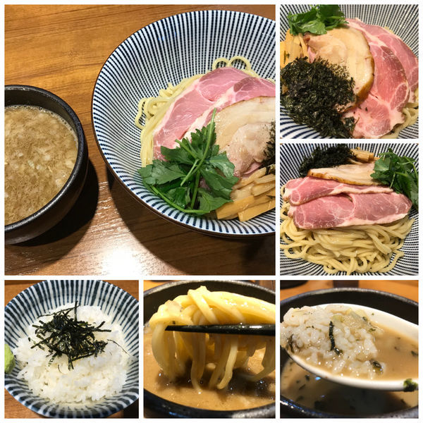 「【限定】7種の魚アラと背黒のつけそば890円＋割りライス」@寿製麺よしかわ 川越店の写真