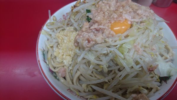 「小ラーメン＋汁なし(ニンニクヤサイアブラ)」@ラーメン二郎 湘南藤沢店の写真