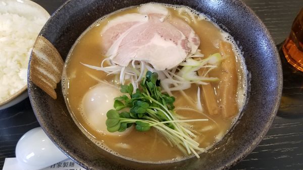 「秋刀魚麺　味玉トッピング」@麺や 阿吽の写真