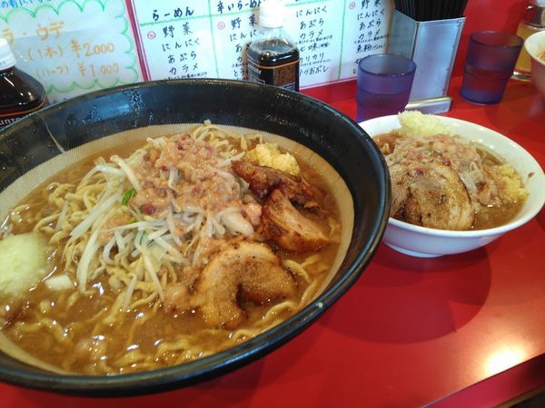 「（6周年記念限定）ミニらーめん（カレー・玉葱）+ミニ豚丼」@麺屋 桐龍の写真