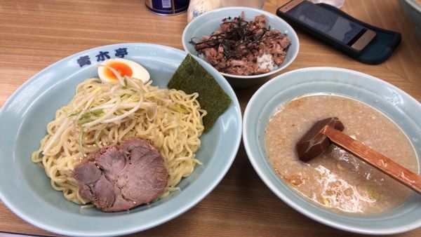 「中ラーメン醤油 つけ麺仕様+チャー丼」@ラーメン青木亭 八潮店の写真