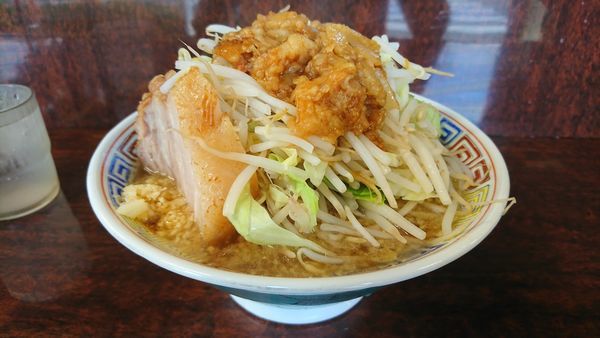 「ミニラーメン ヤサイアブラオオメニンニク少し」@ラーメン二郎 めじろ台店の写真