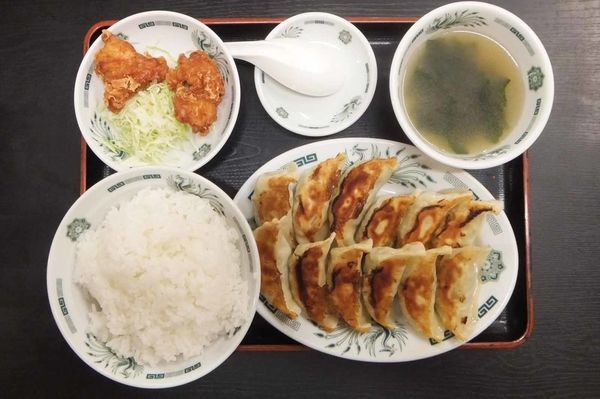 「W餃子定食(大盛り)」@日高屋 せんげん台駅ビル店の写真