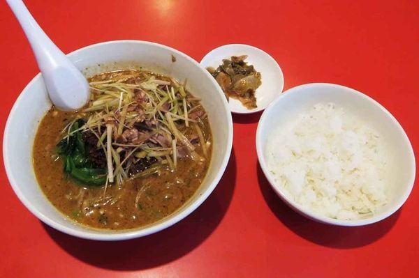 「A四川ラーメンセット・ネギトッピング」@輪の写真