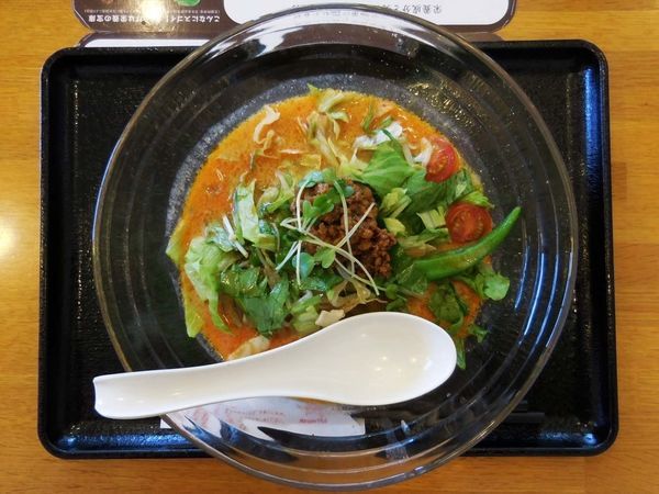 「冷やしちゃんぽん 赤」@長崎ちゃんぽんリンガーハット 埼玉せんげん台店の写真