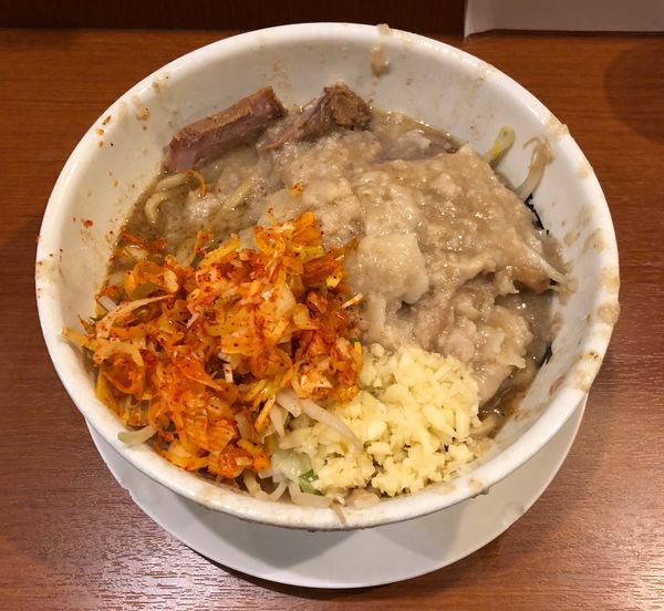 「辛ネギラーメン（麺少な目・脂ブロック￥800）」@麺や 希 御徒町店の写真