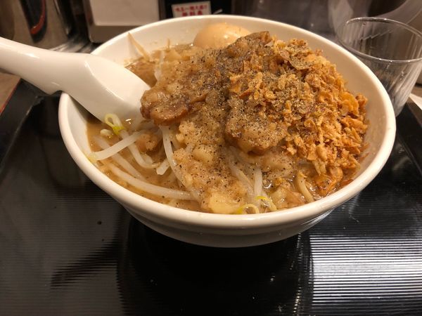 「豚煮干し900・野菜マシ？！・チケット煮卵」@つけめんTETSU 阪急三番街店の写真