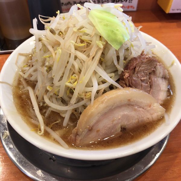 「小ラーメン（ヤサイ・ニンニク）650円+和えねぎ100円」@麺屋穴場の写真