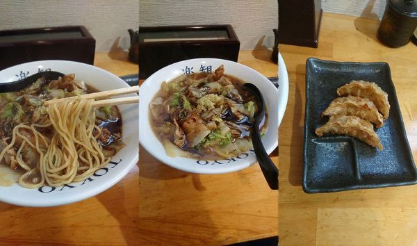 「『白菜タンメン 黒(￥850)』とランチ無料の揚げ餃子…」@白菜タンメン楽観の写真