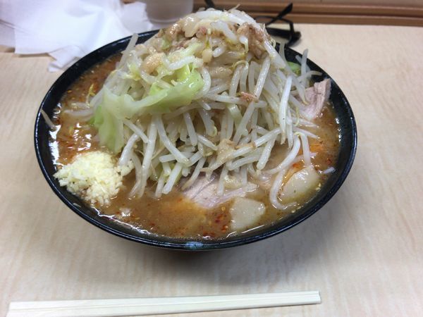 「味噌ラーメン800円 ニンニクアブラ」@ラーメン二郎 京成大久保店の写真