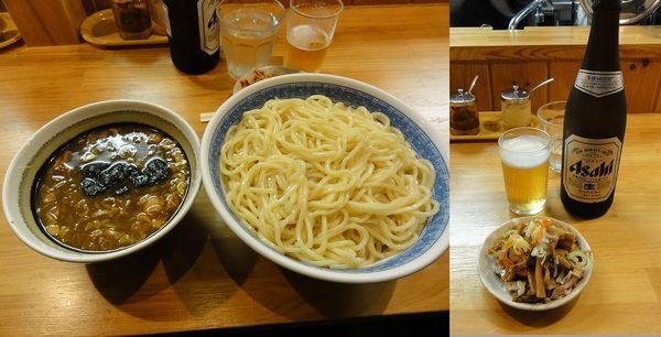 「つけ麺中盛　850円　瓶ビール550円」@自家製中華そば としおかの写真
