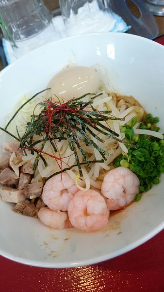 「海老まぜそば   ９００円」@麺や 流れ星の写真