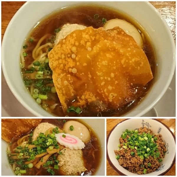「特製らぁ麺￥1100＋そぼろご飯￥400＝￥1500」@味六屋の写真