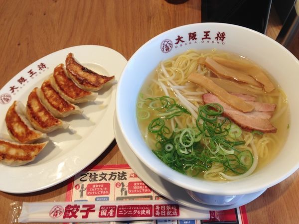 「塩ラーメン＋焼餃子セット」@大阪王将 菊川店の写真