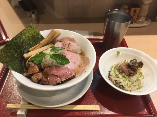 「特製紀州鴨そば＋鴨とりご飯」@燃えよ麺助の写真